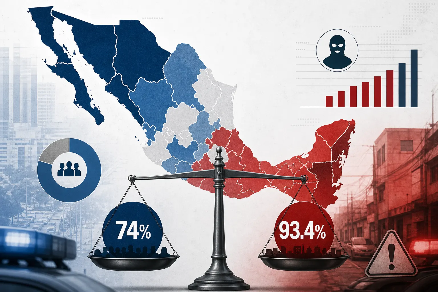 Mapa de México con datos de percepción de inseguridad, victimización y cifra oculta de la ENVIPE 2026