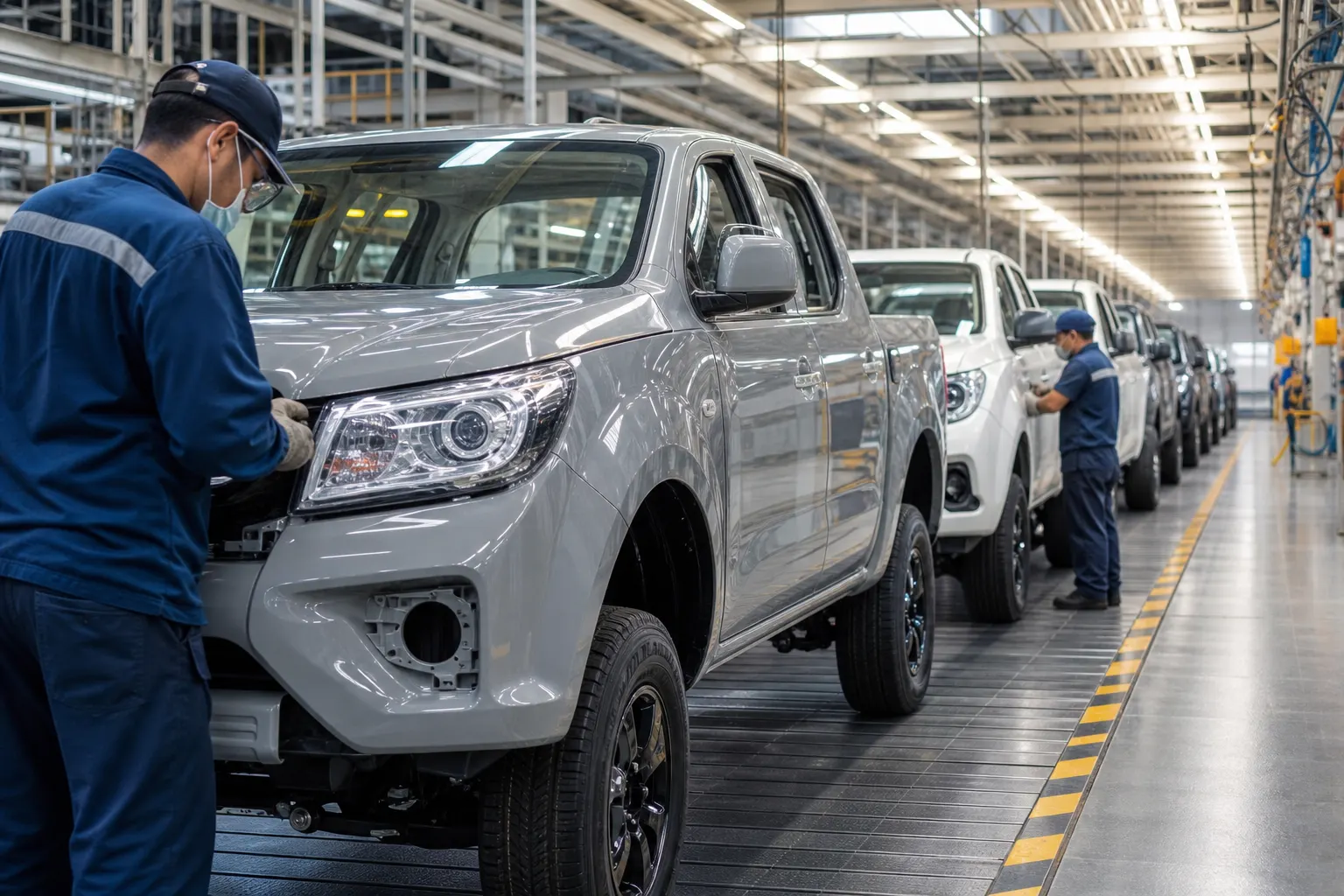 Línea de producción de vehículos ligeros en una planta automotriz mexicana
