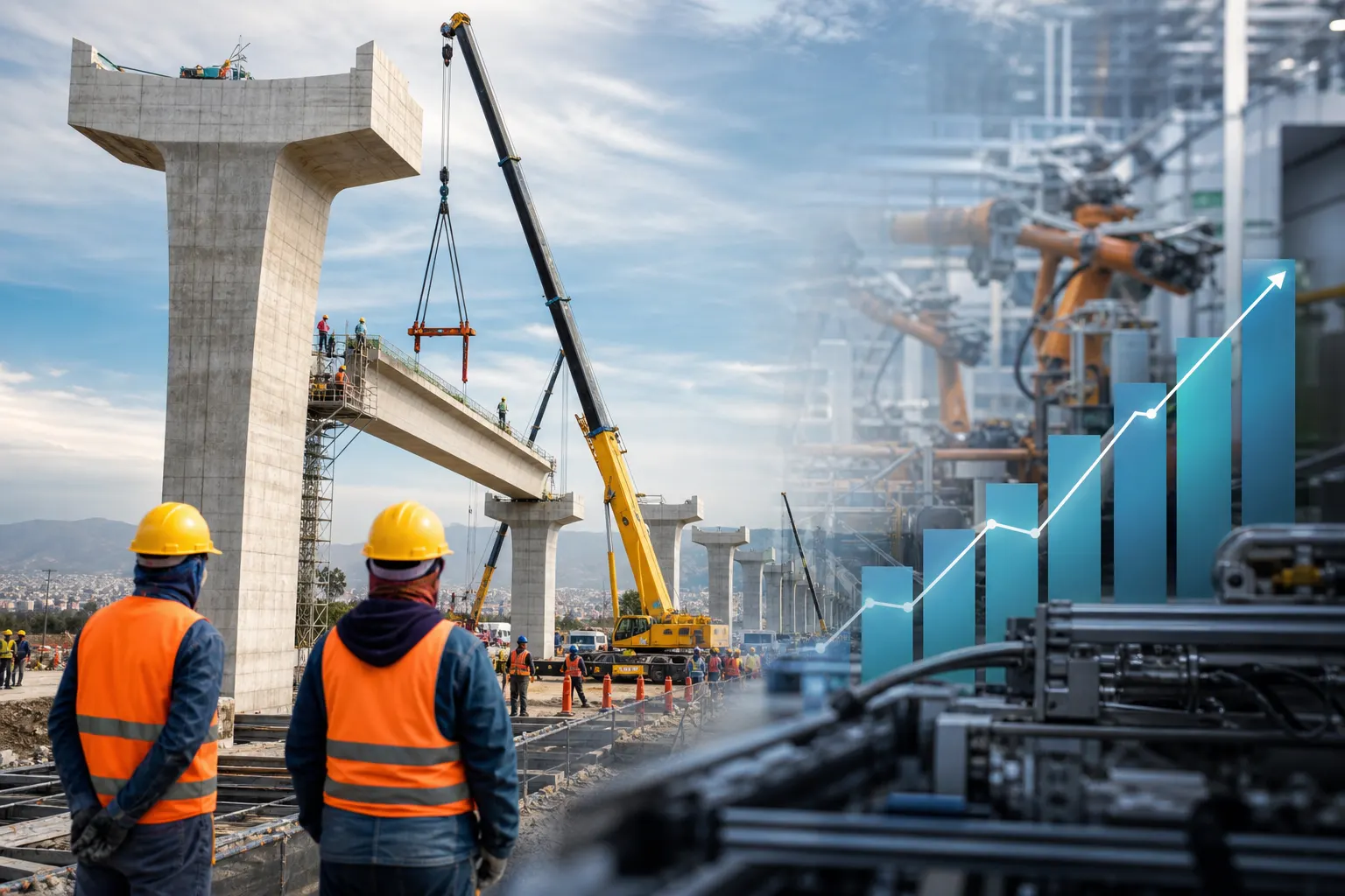 Obra de construcción y maquinaria industrial en México durante el repunte de la inversión fija bruta