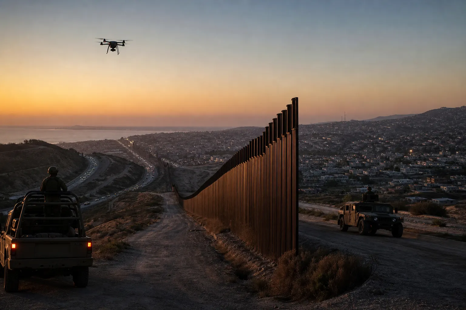 Operación antidrones en la frontera entre Tijuana y San Diego