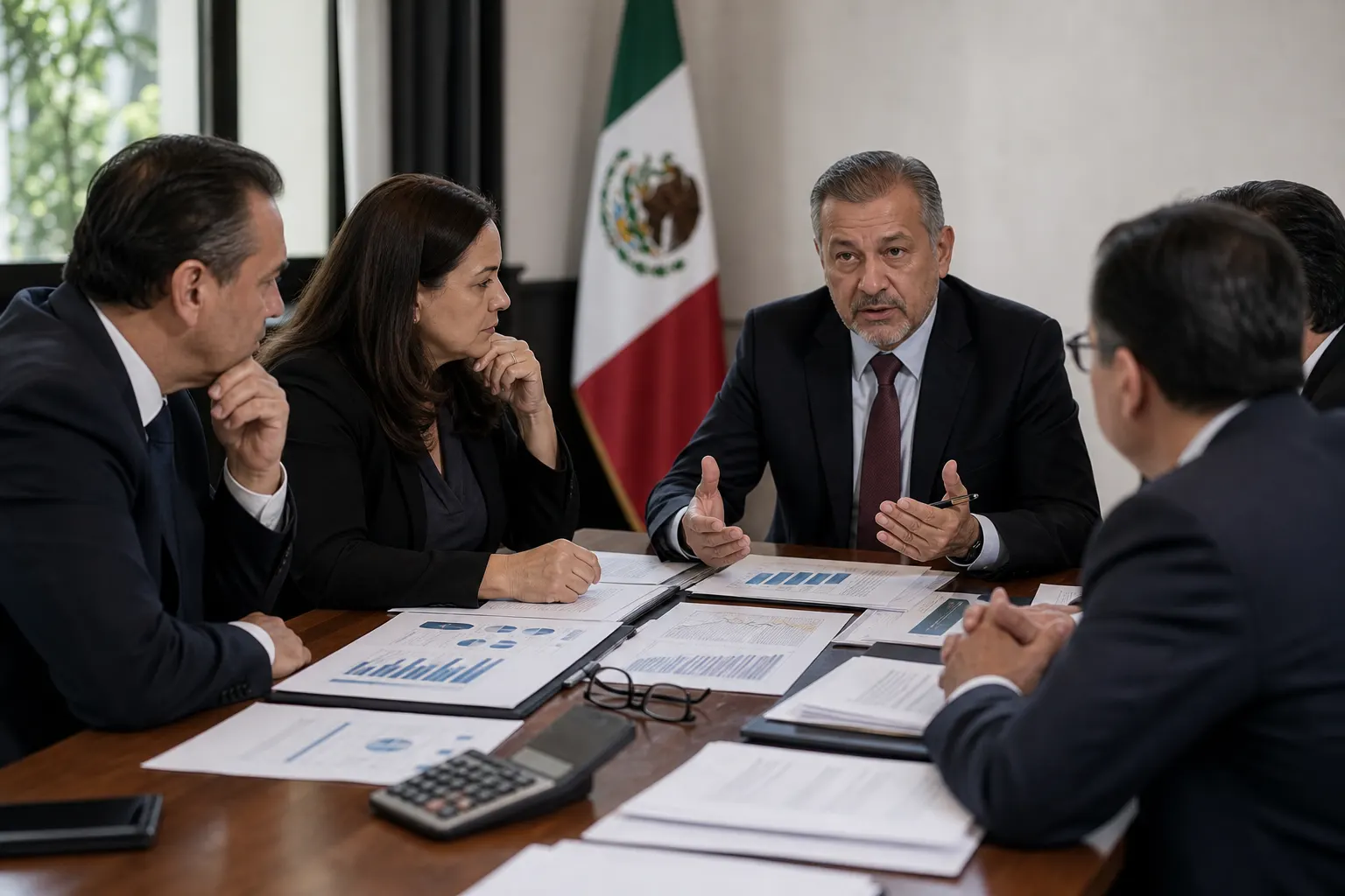 Documentos del Paquete Económico 2027 durante una mesa de diálogo entre Hacienda y el sector empresarial