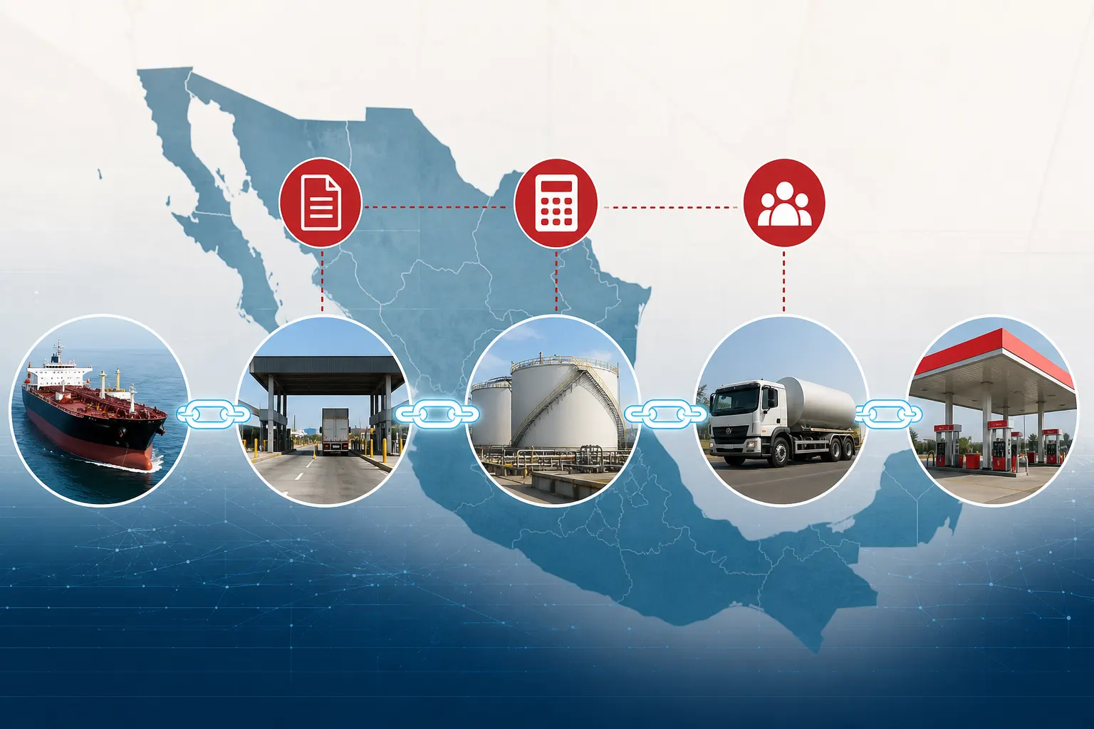 Infografía sobre la trazabilidad digital del IEPS de combustibles en México