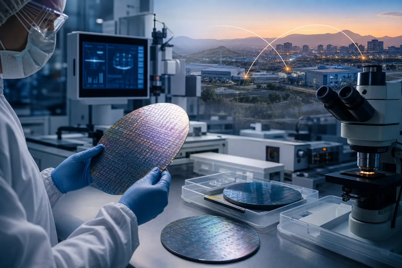 Laboratorio de semiconductores que representa la integración industrial entre México y Arizona